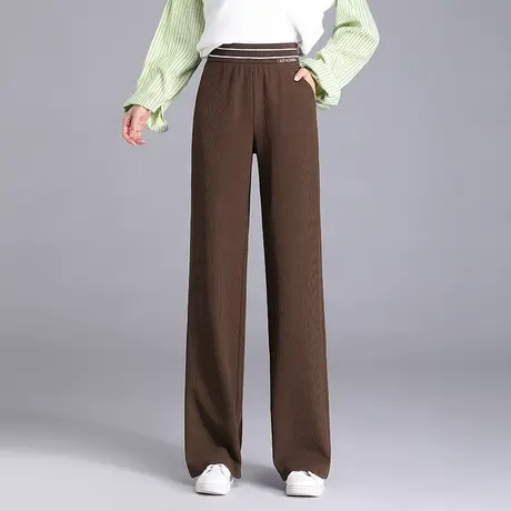 阔腿裤女秋季时尚高腰百搭休闲裤2023新款垂感显瘦直筒裤通勤长裤商品大图