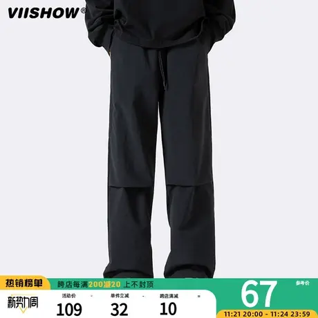 VIISHOW工装潮牌男休闲长裤痞帅宽松春秋新款直筒运动男生拖地裤商品大图