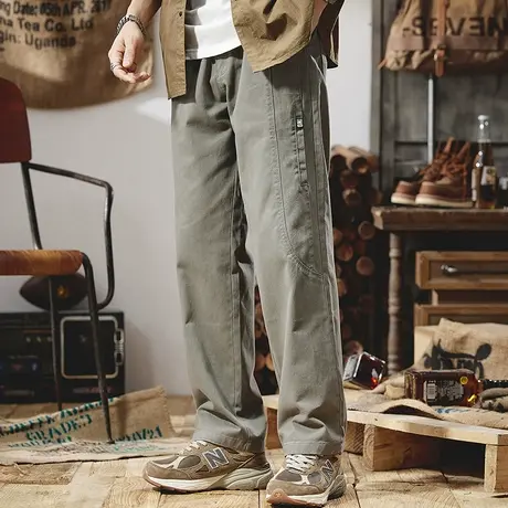 Modi Nick/摩帝尼克男裤夏季薄款直筒休闲裤纯色百搭宽松大码男裤商品大图