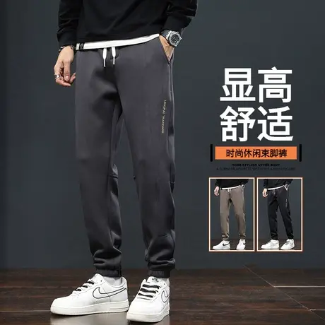 秋冬款男士潮牌束脚防风运动卫裤春秋款男装美式高街宽松休闲裤子商品大图