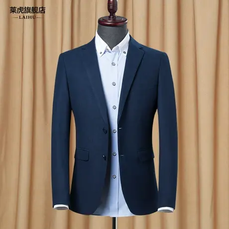 春秋季男士休闲西装男外套韩版修身小西服蓝商务英伦时尚青年单西商品大图