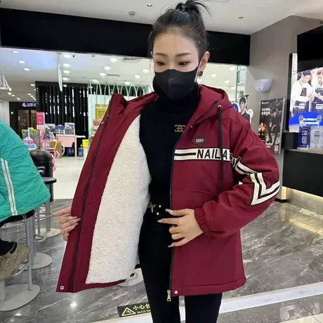 棉衣女派克服冬季新款韩版宽松休闲加绒加厚棉袄棉服冲锋衣外套潮商品大图