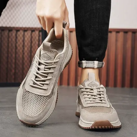 男鞋春夏季透气轻便薄款运动鞋男士镂空网面休闲跑步鞋2024年新款商品大图