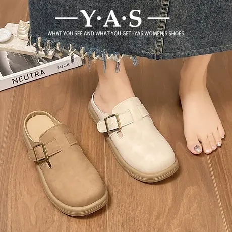 法式平底包头拖鞋女春季懒人一脚蹬穆勒鞋2024新款超火勃肯半拖鞋商品大图