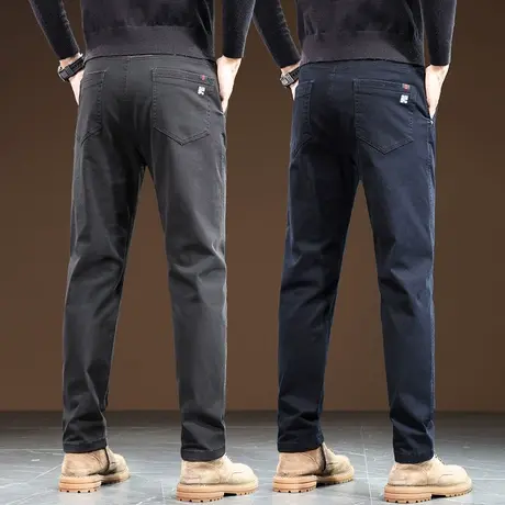 秋季男款宽松纯棉商务西裤春秋款男士直筒休闲裤子秋天2023年新款商品大图