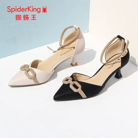 SPIDER KING/蜘蛛王包头凉鞋女2023夏商场同款细高跟鞋软底复古风商品大图