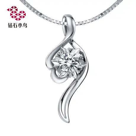 Zbird/钻石小鸟18K钻石吊坠-叶月-女款项链单钻挂坠-NGZ60图片
