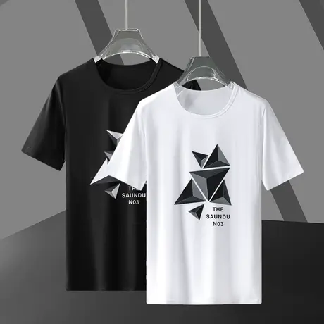 莫代尔冰丝t恤男士短袖2023新款夏季冰感体恤潮流半袖男生打底衫商品大图