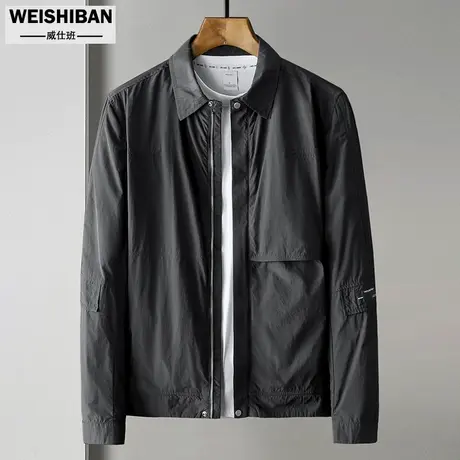 春秋季翻领短款外套男轻商务休闲百搭飞行员夹克男士青年工装上衣图片