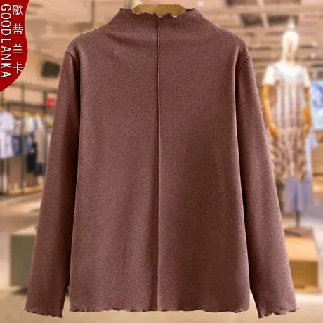 40-50岁中年妈妈秋冬长袖T恤加肥加大码中老年保暖德绒打底衫上衣商品大图