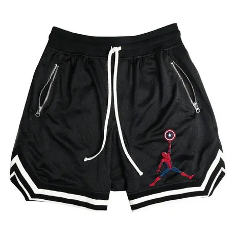 秀洛漫威动漫飞人蜘蛛侠周边篮球美式休闲运动短裤五分裤健身裤商品大图