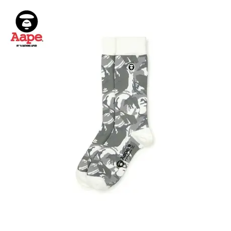 Aape旗舰店配饰迷彩提花猿人刺绣针织长筒袜4293XXK图片