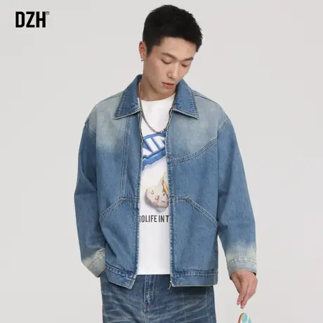男士美式牛仔外套男春秋款男装2024新款衣服秋季行政夹克秋装上衣图片