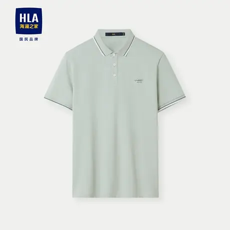 HLA/海澜之家吸湿排汗短袖POLO衫24春夏纯色翻领透气凉感上衣男商品大图