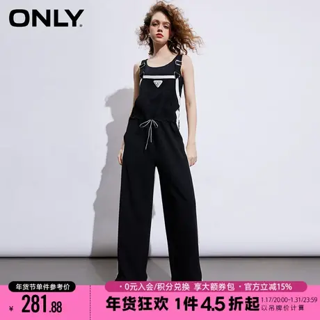 ONLY2023秋季新款宽松显瘦弹力直筒裤背带裤休闲裤女|12317S001商品大图
