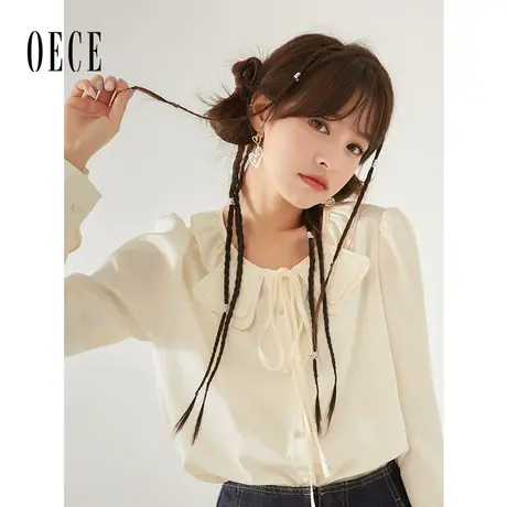 Oece设计感小众衬衫2022秋季新款女装甜美气质高级感早秋衬衣上衣商品大图