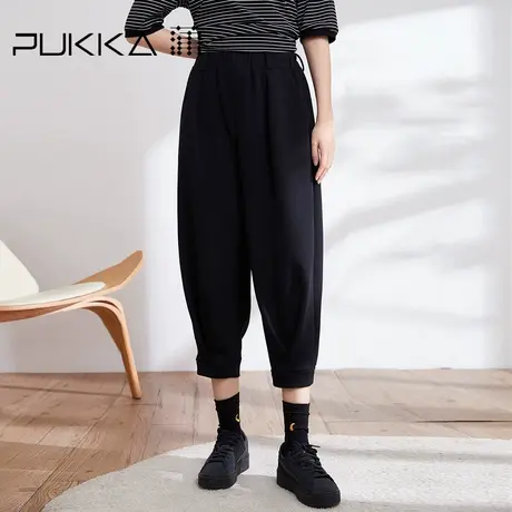 蒲PUKKA 女装棉质休闲裤2023春装新款设计感原创萝卜裤商场同款商品大图