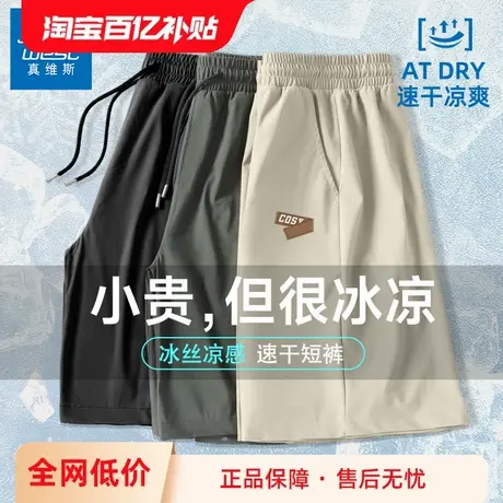 GV真维斯短裤男款夏季速干冰丝五分裤男休闲运动裤男士宽松中裤C商品大图