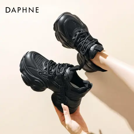 达芙妮老爹鞋女款2025新款春秋透气女鞋小个子厚底增高休闲运动鞋商品大图