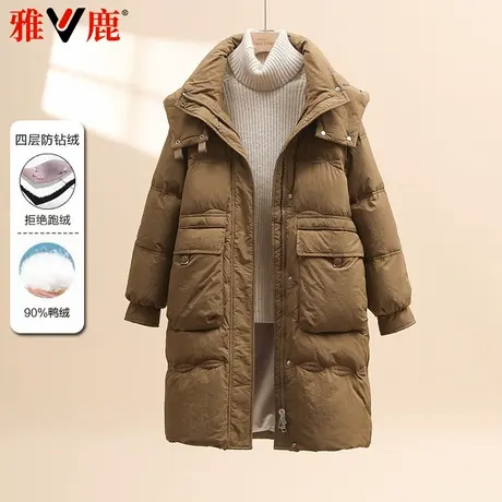 雅鹿反季特价2025冬季新款韩版时尚羽绒服女中长款休闲大码厚外套商品大图