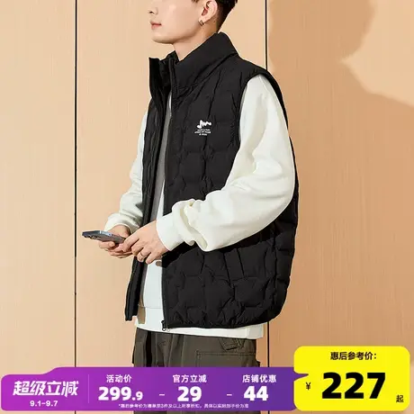 唐狮2024秋冬新款男羽绒背心男宽松立领拉链短款加厚马甲显瘦潮流图片