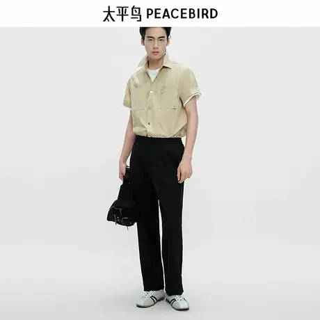 【商场同款】太平鸟男装 2025年秋季新款提花抽绳休闲裤B1GMF3141商品大图