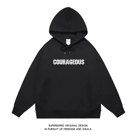 卫衣男连帽春秋季美式复古街头嘻哈简约字母印花男宽松休闲帽衫商品大图