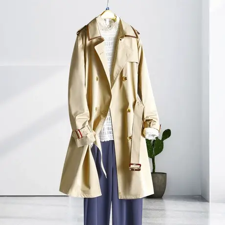 风衣外套女装春季2022年新款韩版时尚淑女中长款商品大图