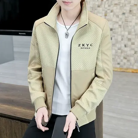 立领外套男士春秋季2023新款高级感潮流帅气夹克休闲青年秋装上衣商品大图