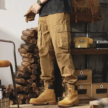 Modi Nick/摩帝尼克复古潮流男款工装裤潮牌束脚纯棉休闲裤裤子男商品大图