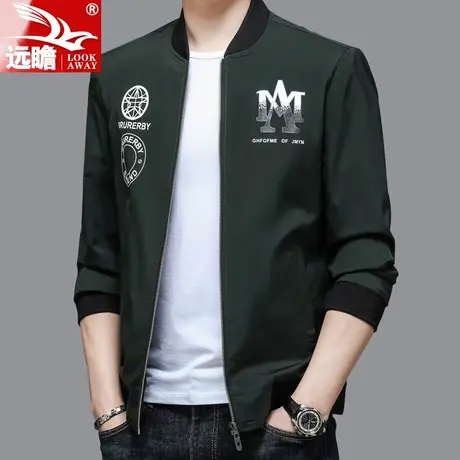远瞻2023春秋新款男士外套韩版潮流棒球服夹克印花修身大码上衣服商品大图