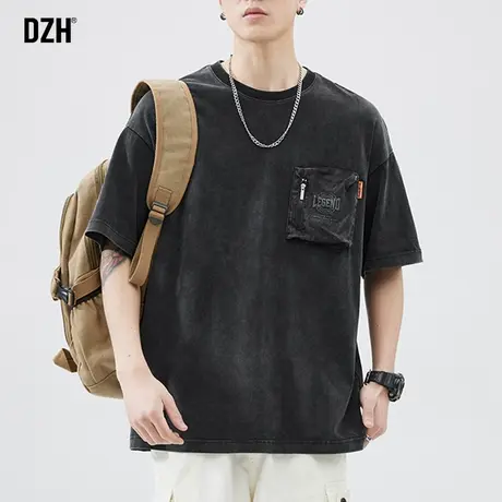 男士美式复古t恤短袖男潮牌潮流暗黑系男装2023新款宽松上衣体恤商品大图