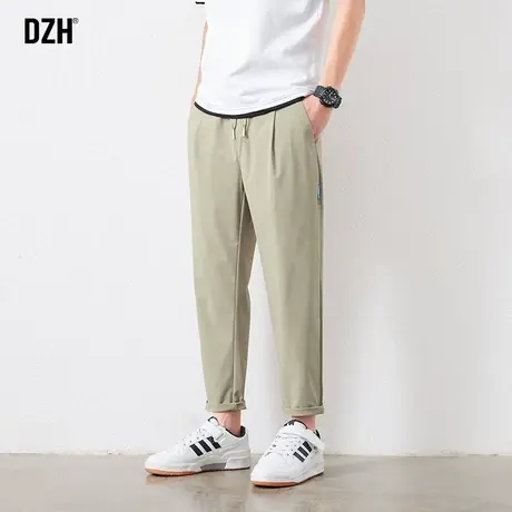 男士卡其色休闲裤男夏季薄款9分裤宽松直筒裤冰丝裤男裤2024新款商品大图