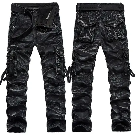 VIP迷彩裤男潮牌工装裤宽松休闲运动裤春秋韩版直筒多口袋长裤子商品大图