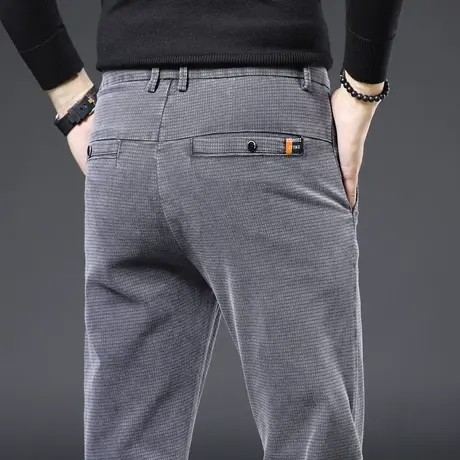 春秋款秋季男士灰色西裤修身小脚裤休闲长裤子男裤商务西装裤冬季商品大图