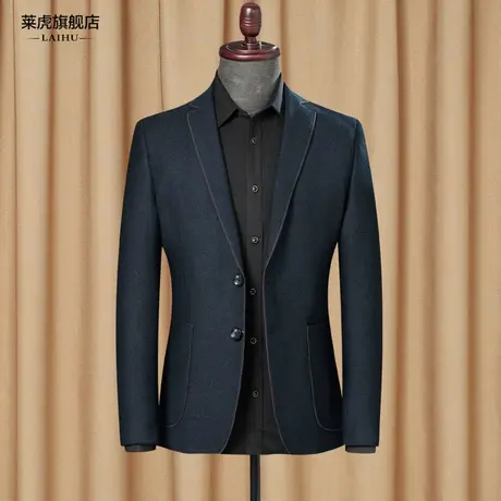 秋冬季休闲小西装男士外套韩版时尚青年呢子西服男修身单件上衣潮商品大图