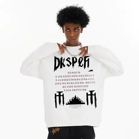 Nuthink美式高街西海岸无帽套头卫衣潮牌男潮春秋款加肥加大上衣图片