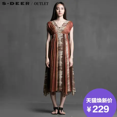 sdeer圣迪奥非洲风情雪纺连衣裙两件套S14281223图片
