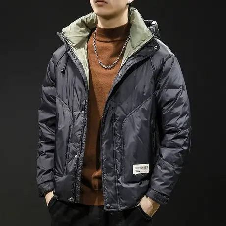 轻薄保暖羽绒服男冬季连帽2023新款大码男装男士外套加肥加大潮牌商品大图