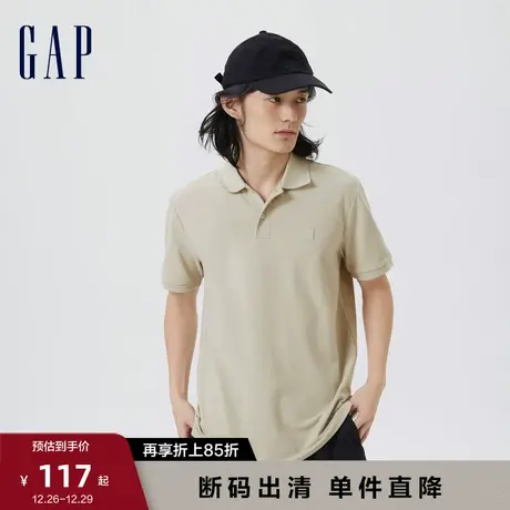 【断码优惠】Gap男装夏季LOGO休闲短袖POLO衫611572透气通勤上衣商品大图