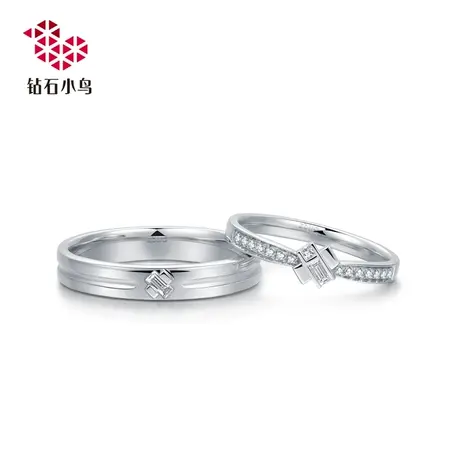 18K金钻石戒指- 交融-钻石情侣结婚对戒祖母绿形-RAY38-RBY38商品大图