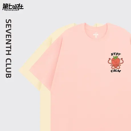 第七公社多巴胺短袖t恤女夏季2024新款潮小众设计感卡通纯棉半袖商品大图