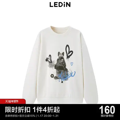 【商场同款】乐町宽松圆领大图卫衣23秋冬新款外套上衣C2CRD4E17图片