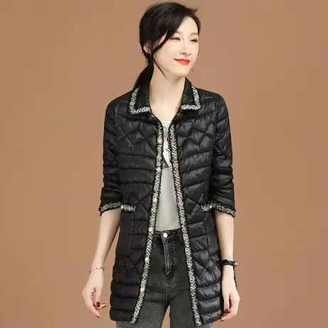 韩潮袭人小香风中长款棉衣棉服女2023年冬季新款棉袄加厚夹棉外套图片