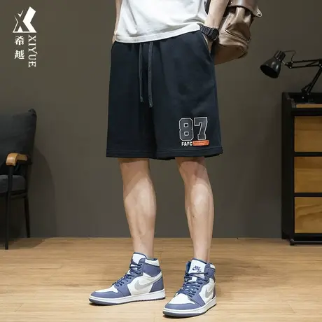 潮牌日系运动短裤男薄款休闲五分卫裤男士夏季宽松大码男装中裤子商品大图