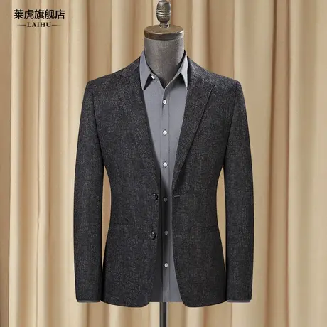 秋季新款中年休闲西装外套男修身时尚商务百搭小西服男士单件上衣商品大图