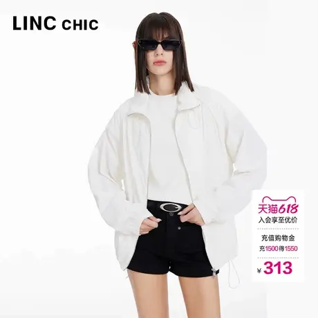 LINCCHIC金羽杰防晒外套女轻薄速干短箱夹克外套女户外穿搭JK292Y商品大图