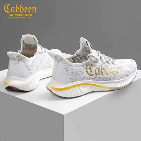 Cabbeen/卡宾休闲男鞋2025新款夏季透气薄款厚底高端网面运动鞋子商品大图