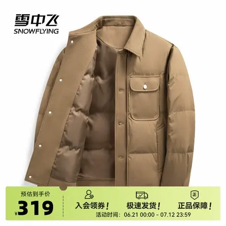 雪中飞2025秋新款男士短款羽绒服翻领衬衫领舒适时尚百搭商务休闲商品大图