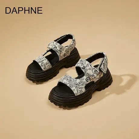 Daphne/达芙妮厚底凉鞋女士2025夏季新款时尚百搭休闲运动沙滩鞋图片